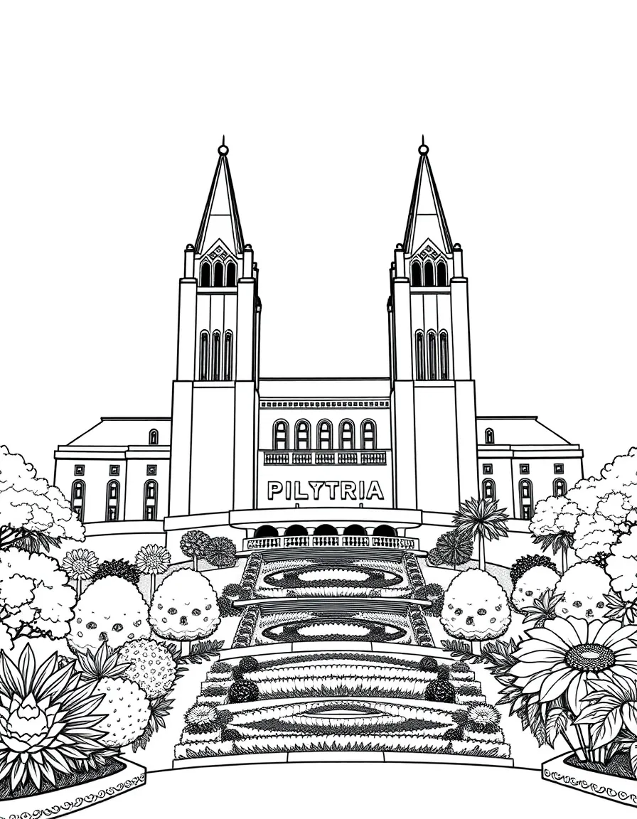(South Africa) The Union Buildings in Pretoria with its twin towers and terraced gardens.