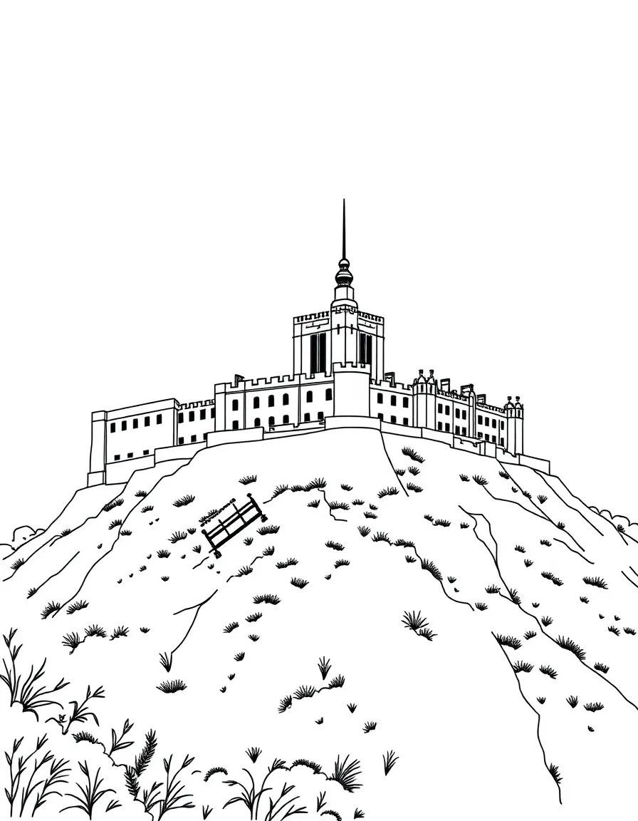 (United Kingdom) Edinburgh Castle on a hill in Scotland