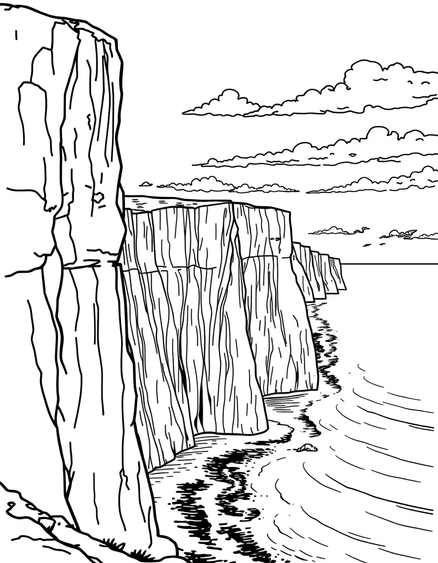 (United Kingdom) The White Cliffs of Dover overlooking the sea
