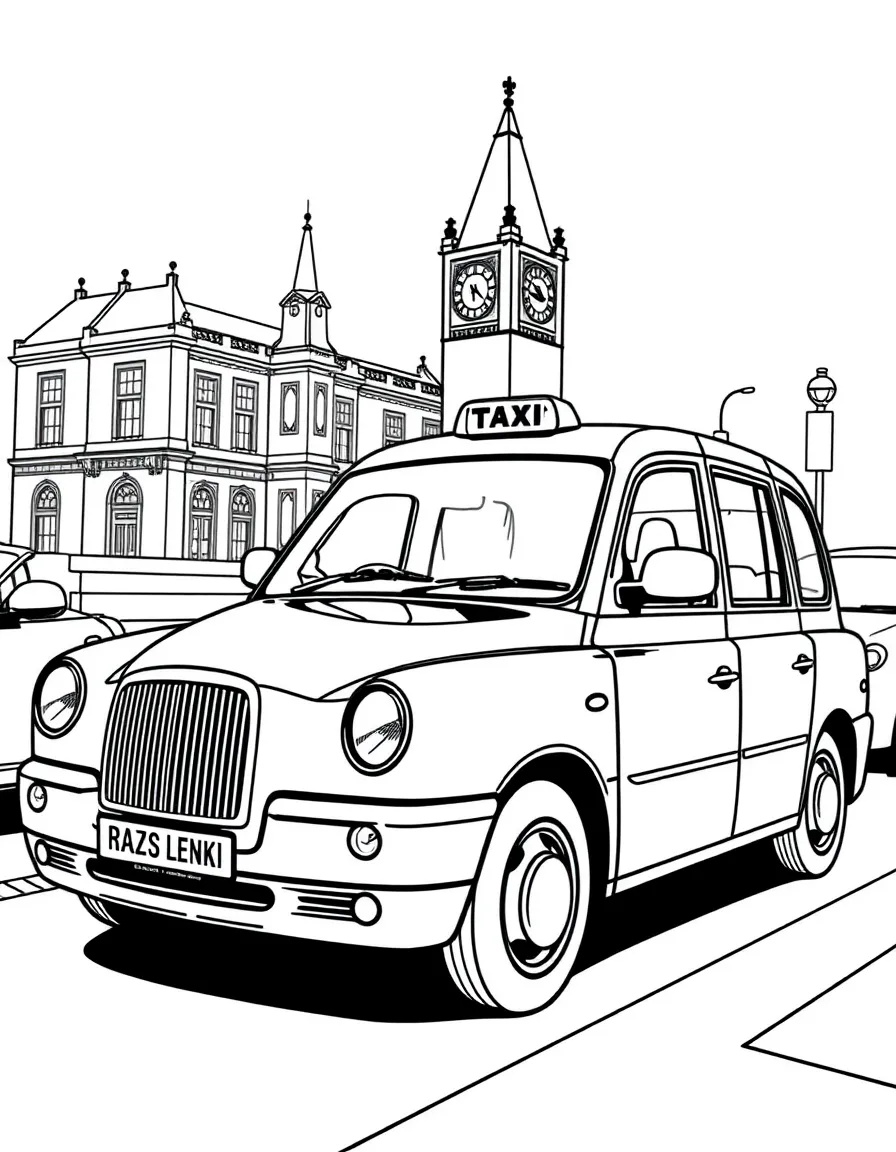 (United Kingdom) A black London taxi cab