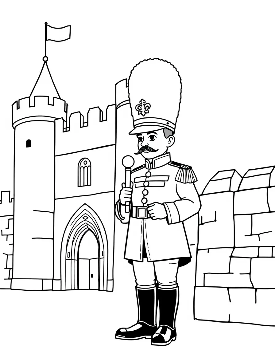 (United Kingdom) A Tower of London Beefeater guard in traditional uniform