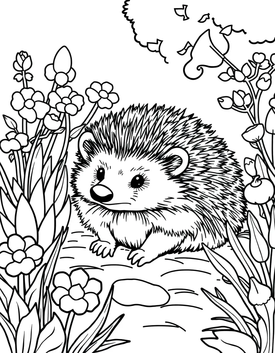(United Kingdom) A cute hedgehog in an English garden