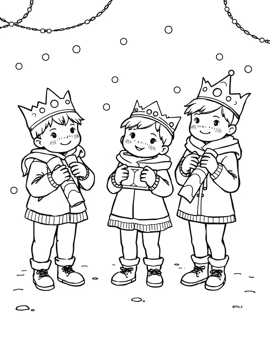 (United Kingdom) Children pulling crackers and wearing paper crowns at Christmas