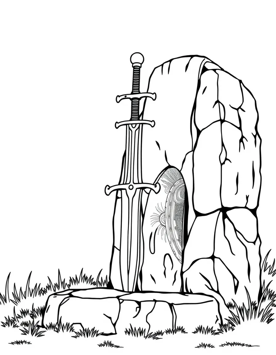 (United Kingdom) A scene of King Arthur’s sword in the stone