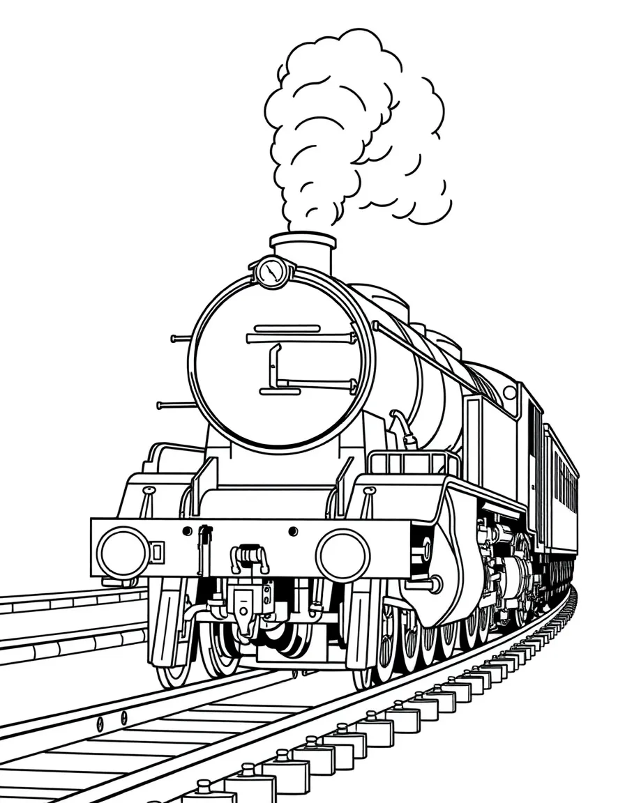 (United Kingdom) A steam locomotive train (like the old British trains, e.g. the Flying Scotsman)