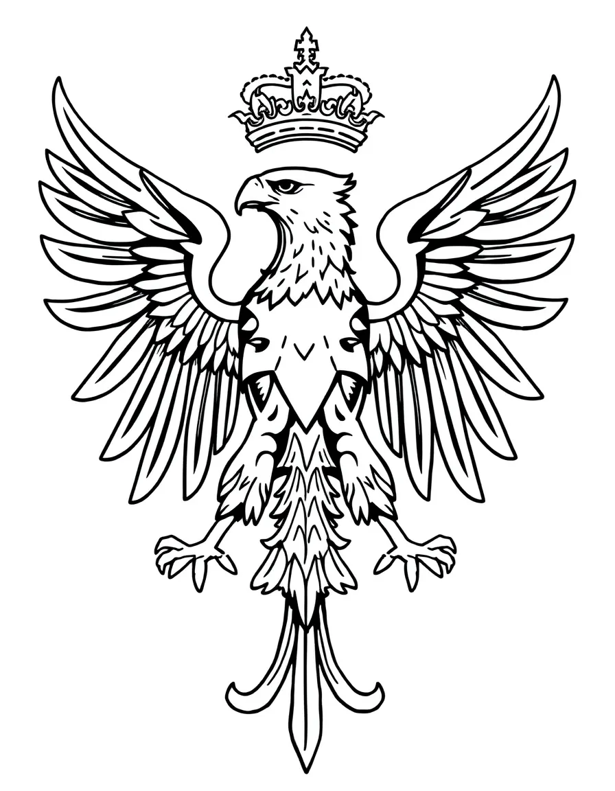 (Germany) The federal eagle (German eagle emblem) with wings spread