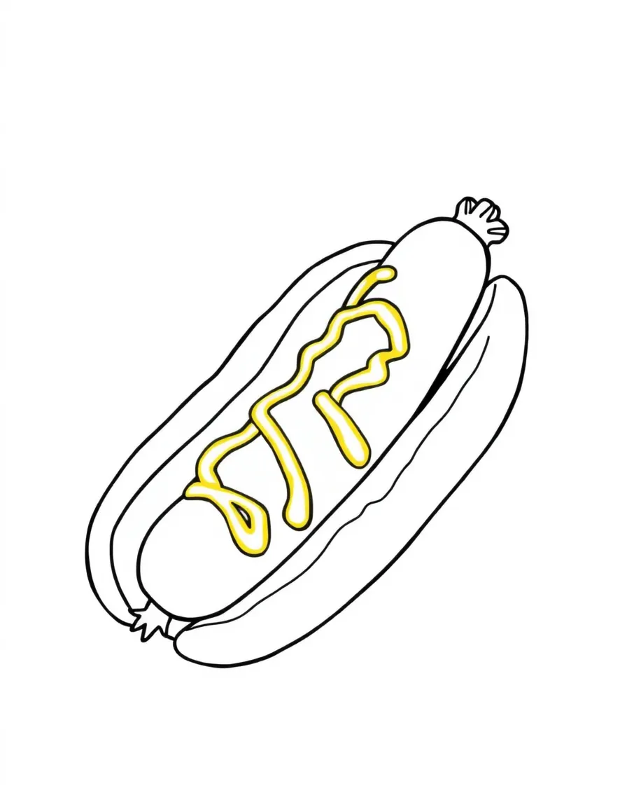 (Germany) A Bratwurst sausage in a bun with mustard