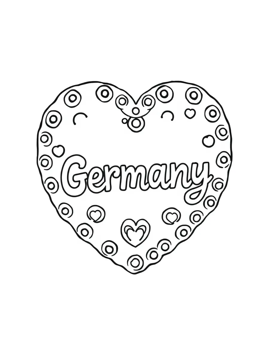 (Germany) A decorated gingerbread heart cookie with icing words