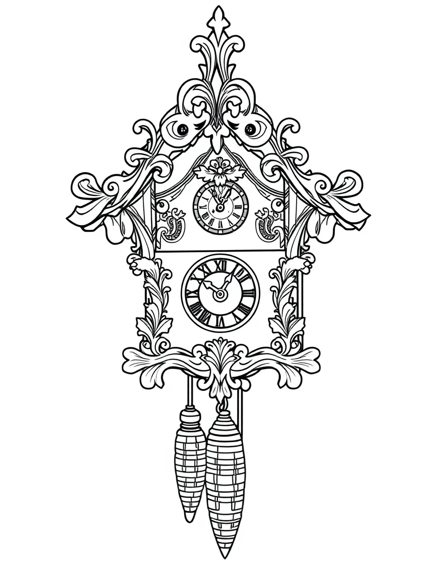 (Germany) A traditional cuckoo clock from the Black Forest