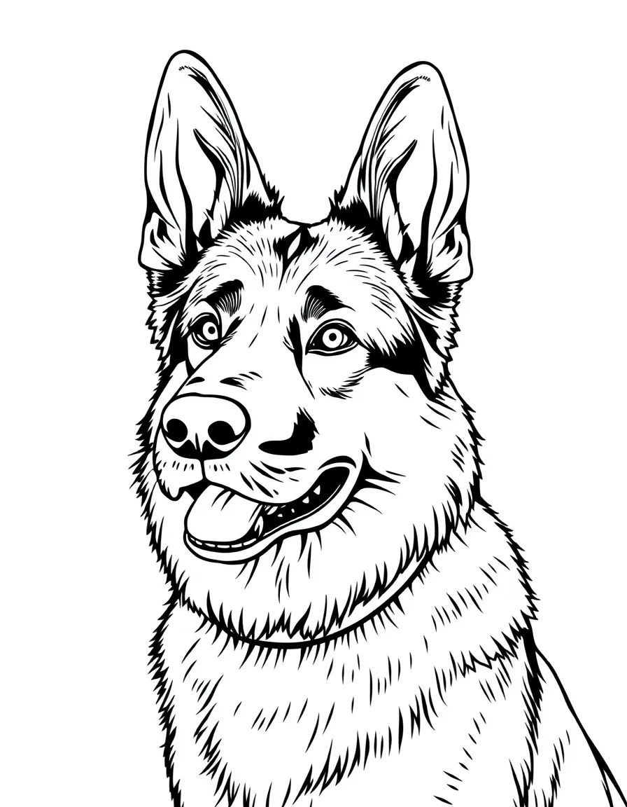 (Germany) A German Shepherd dog (German police dog breed)