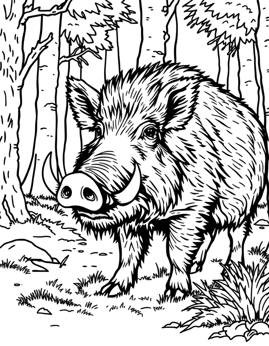 (Germany) A wild boar in the forest (common in Germany)