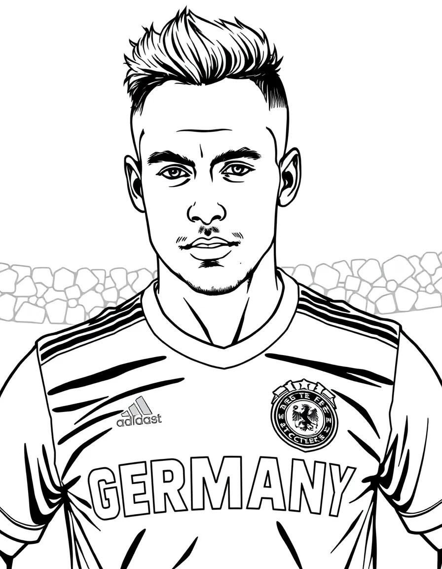 (Germany) A football (soccer) player wearing Germany’s national team jersey