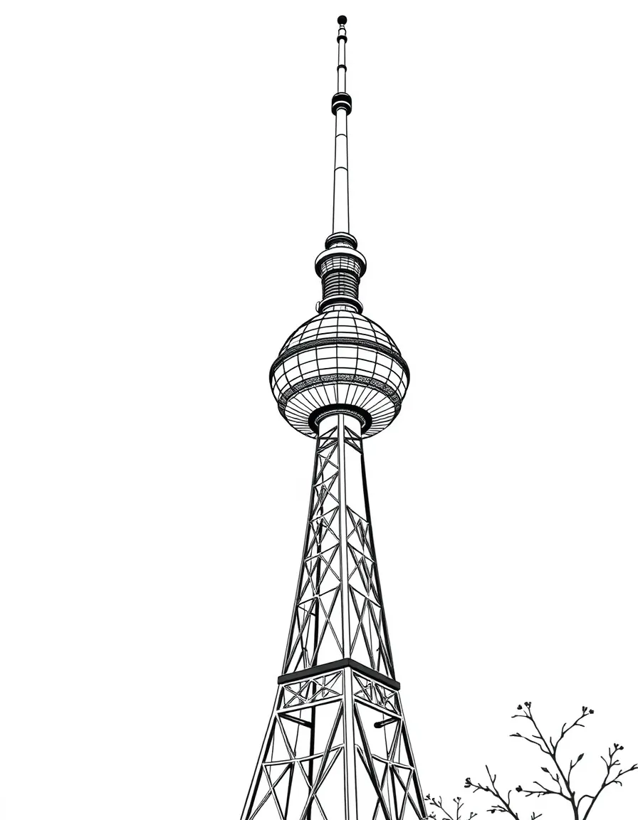 (Germany) The Berlin TV Tower (Fernsehturm) with observation deck sphere