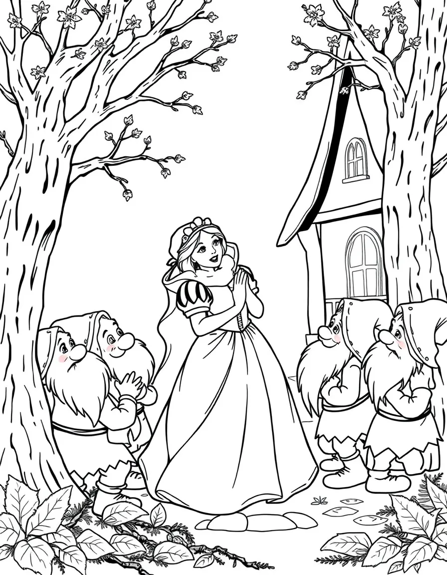(Germany) Snow White and the Seven Dwarfs (a famous Grimm fairy tale scene)