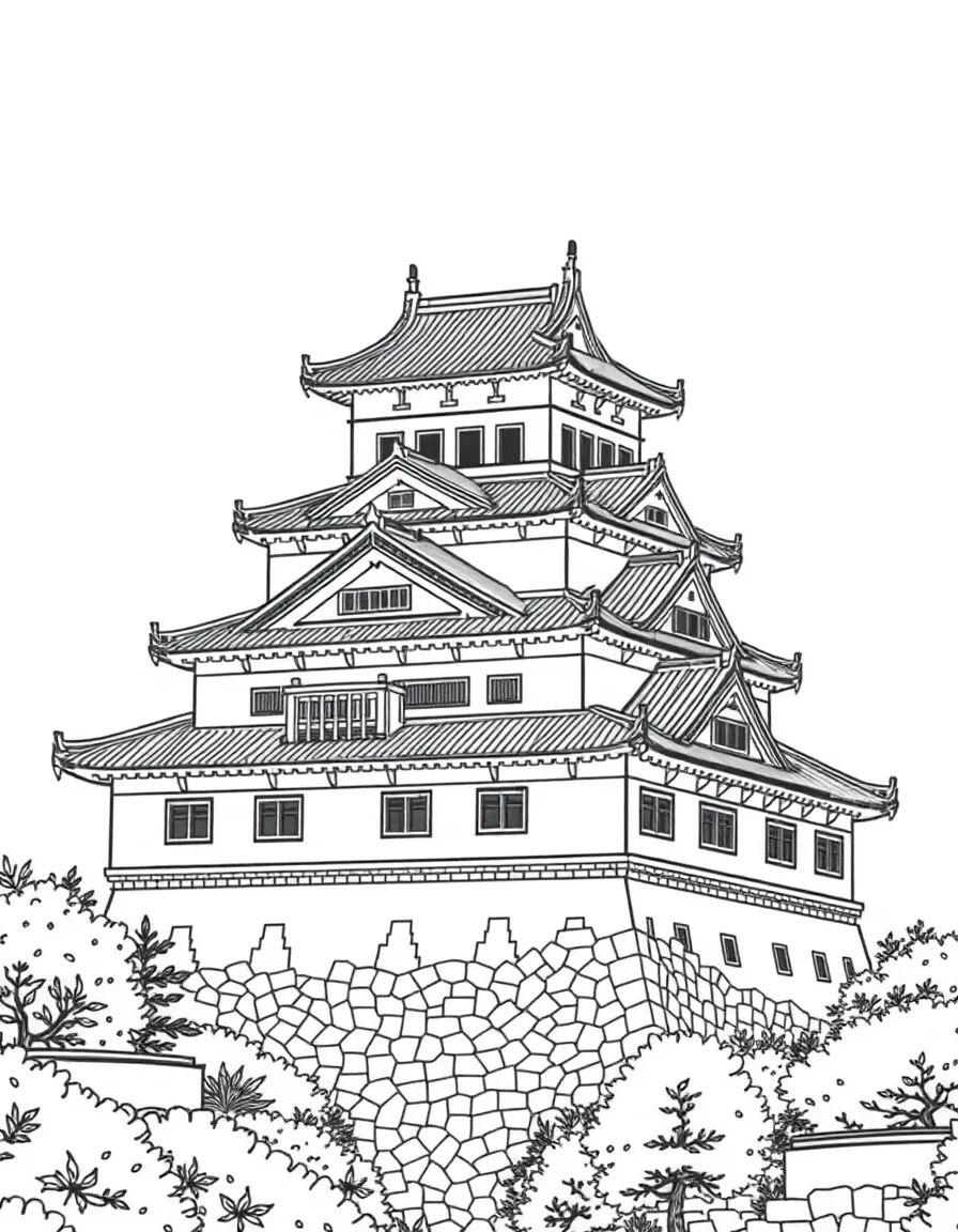 (Japan) Himeji Castle, a large white samurai-era castle