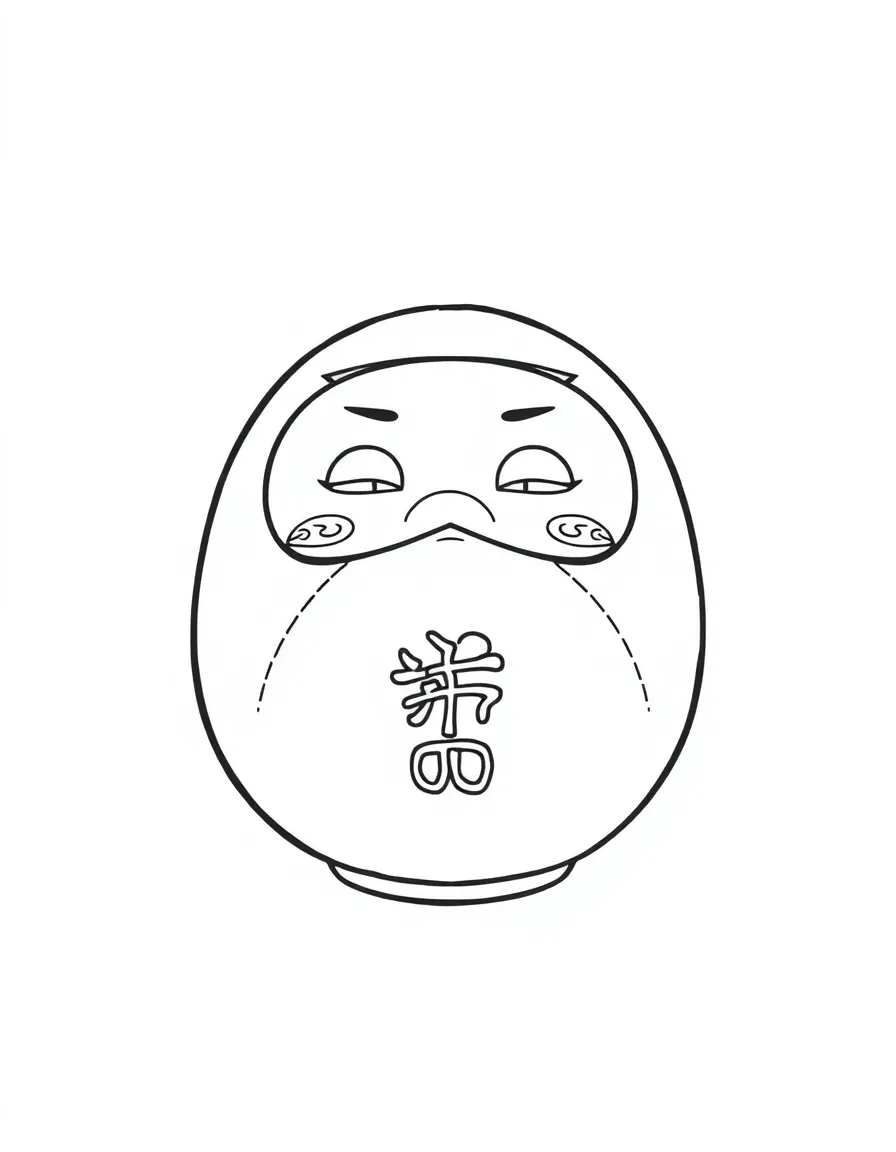 (Japan) A Daruma doll with a round shape and painted face