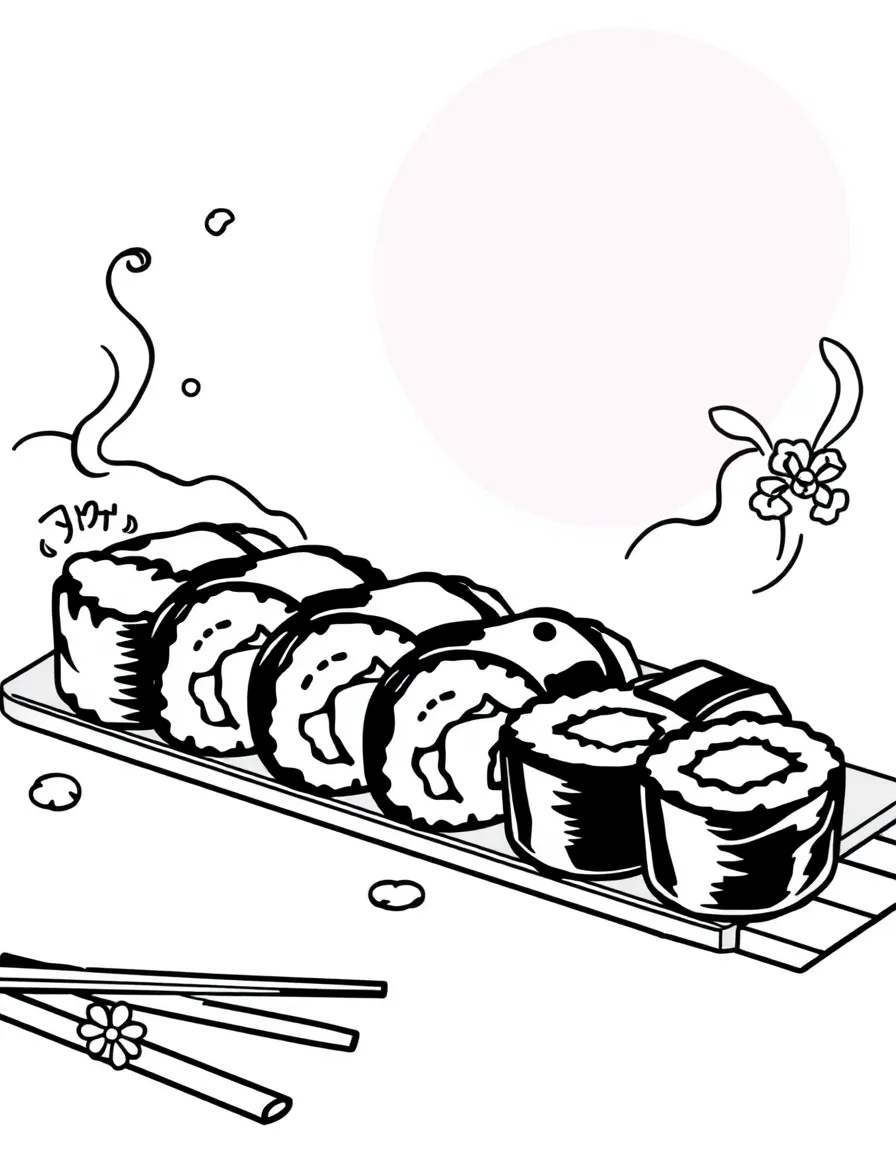 (Japan) A sushi platter with rolls and nigiri pieces