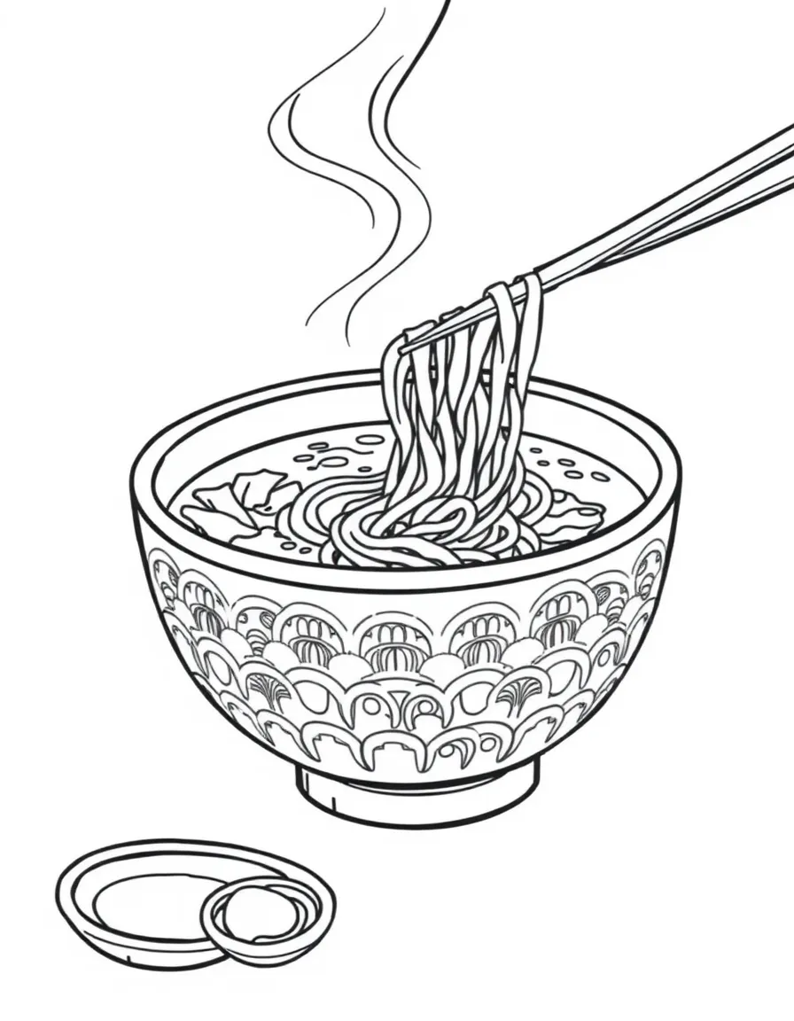 (Japan) A bowl of ramen noodle soup with chopsticks