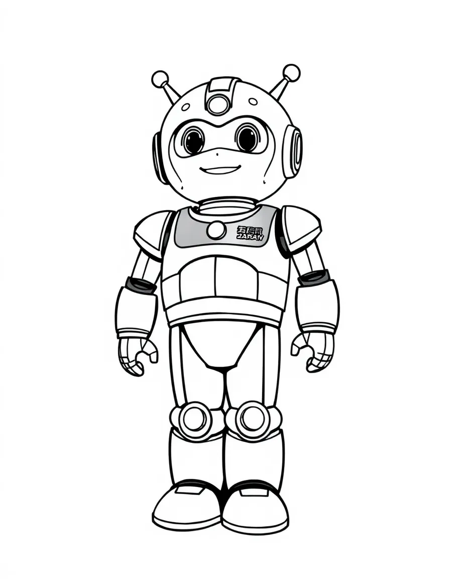 (Japan) A robot character representing Japan’s technology (like Astro Boy or a generic friendly robot)