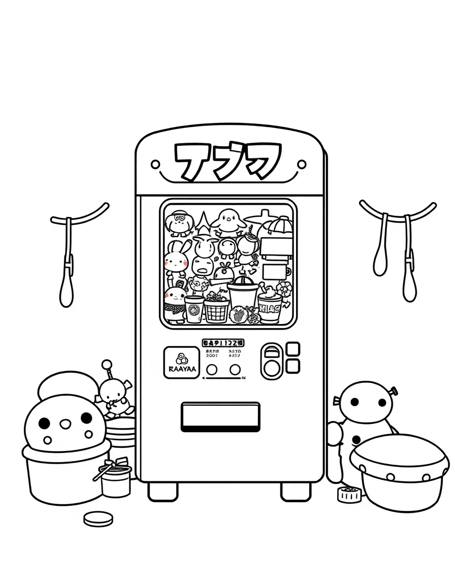 (Japan) A capsule toy vending machine (gachapon) full of surprise toys