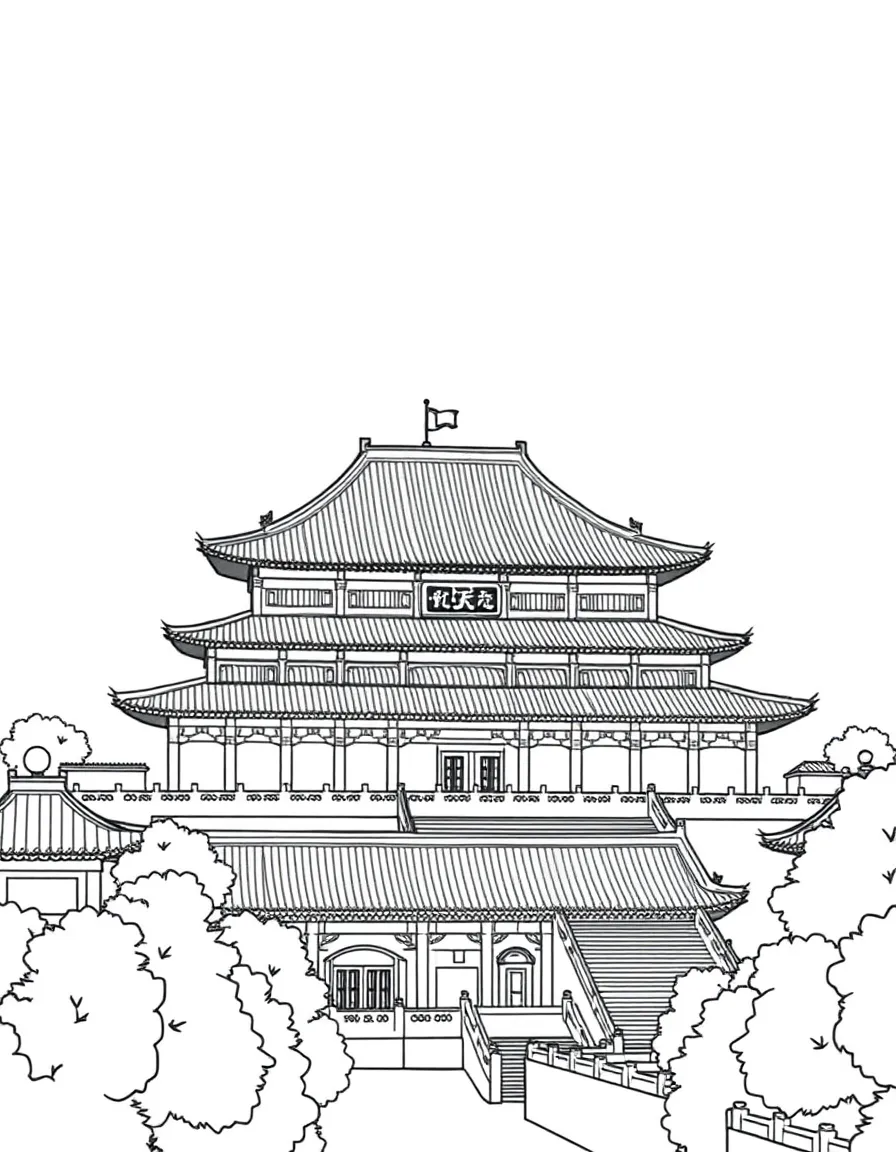 (China) The Forbidden City palace in Beijing with its ornate roofs