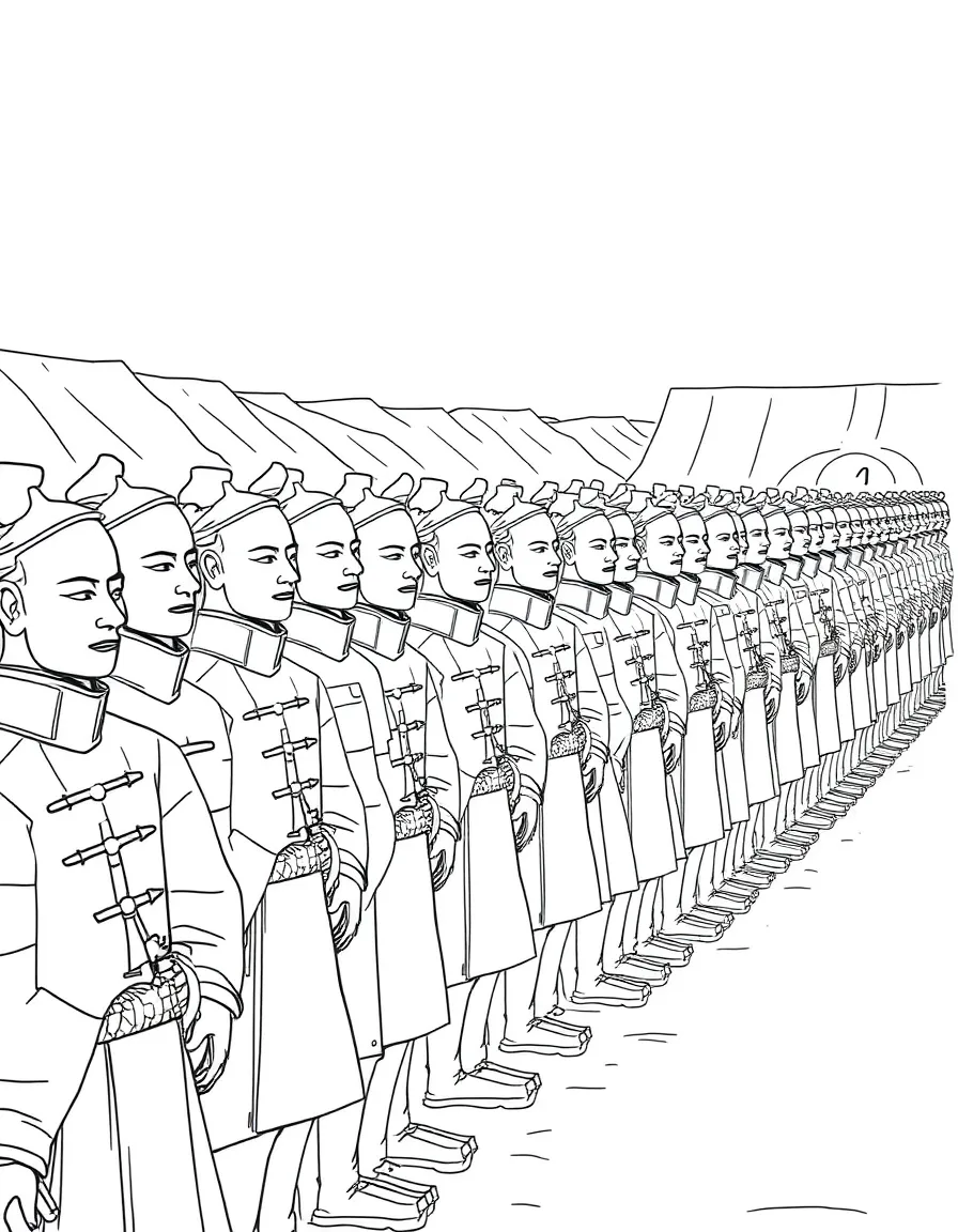 (China) The Terracotta Army soldiers lined up in Xi’an
