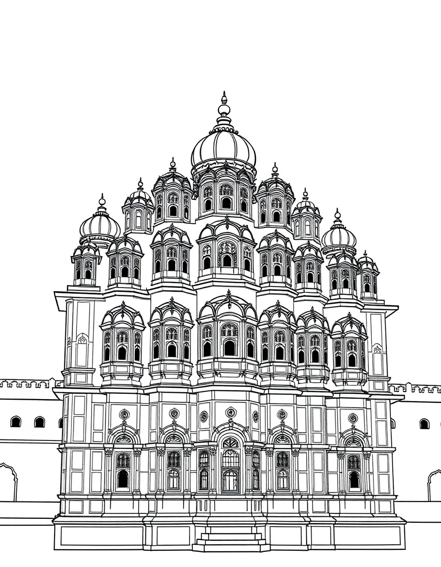 (India) The Hawa Mahal (Palace of Winds) in Jaipur with its many windows