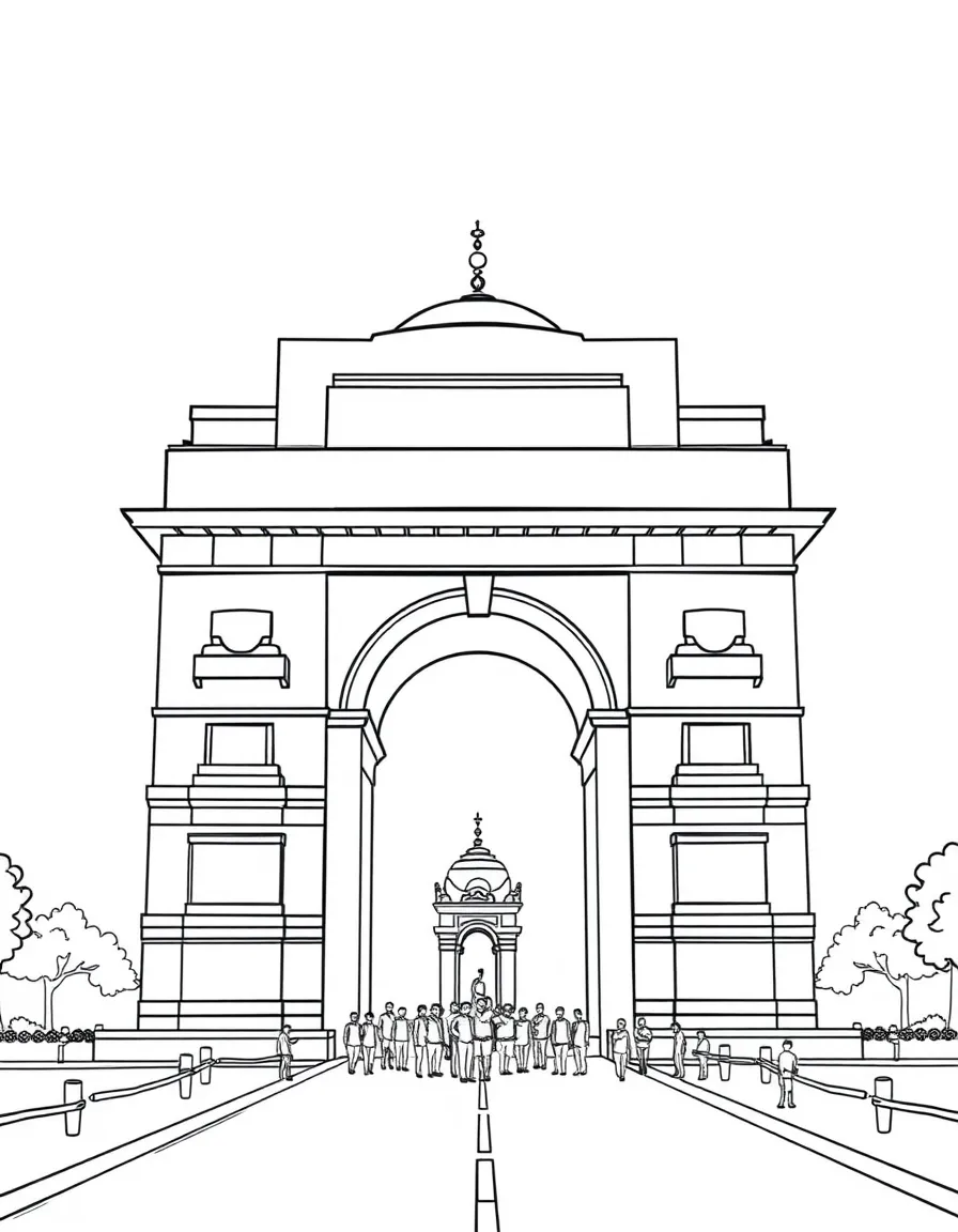 (India) India Gate, the grand arch monument in New Delhi