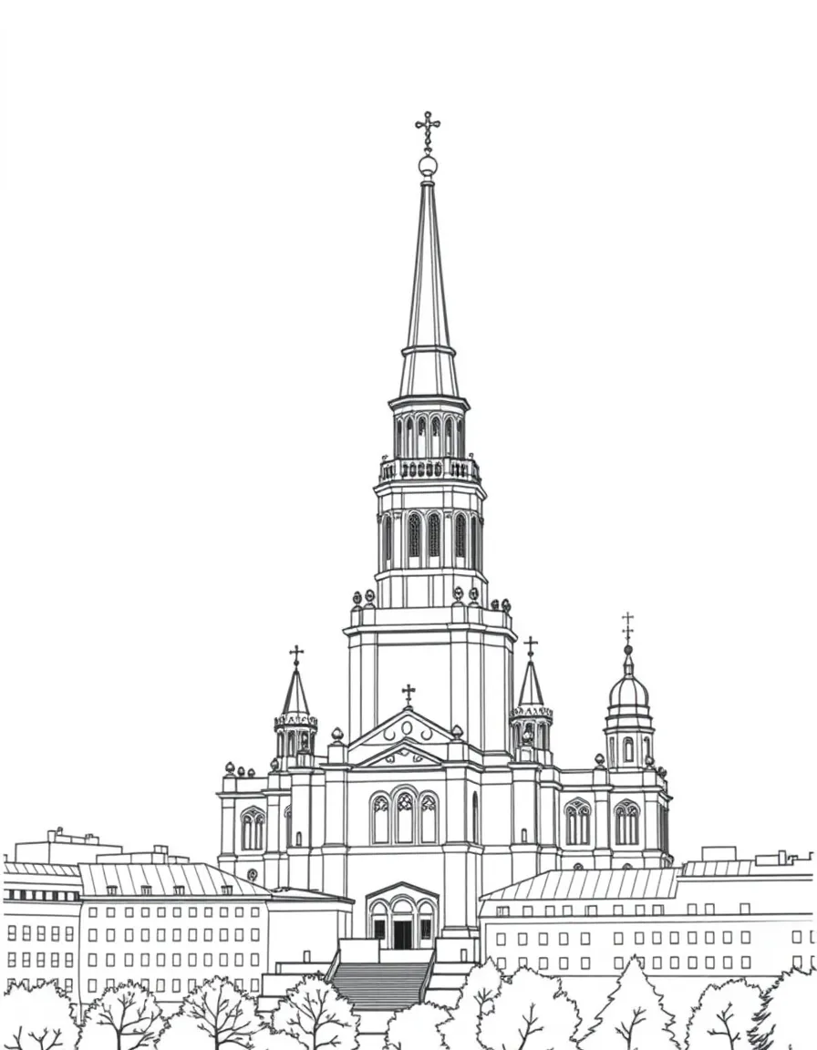 (Finland) Helsinki’s white cathedral towering above the city skyline.