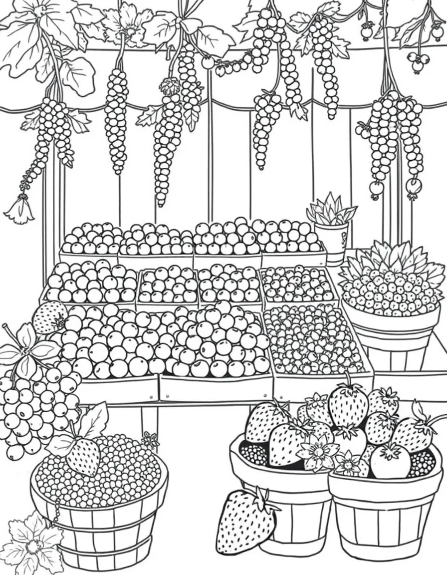 (Finland) A market stall with cloudberries, lingonberries, and strawberries.