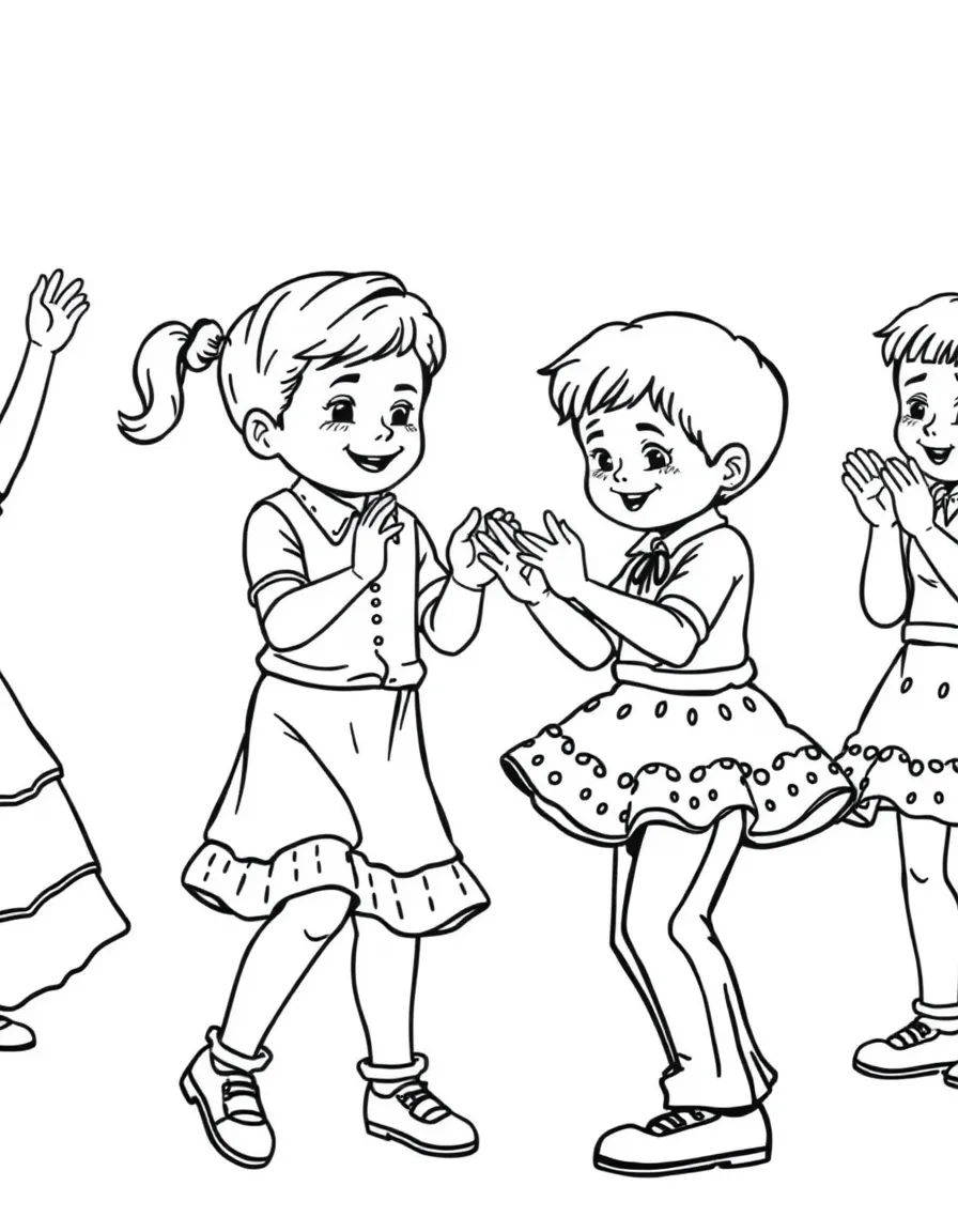 (Spain) Kids practicing flamenco steps and clapping to the rhythm.