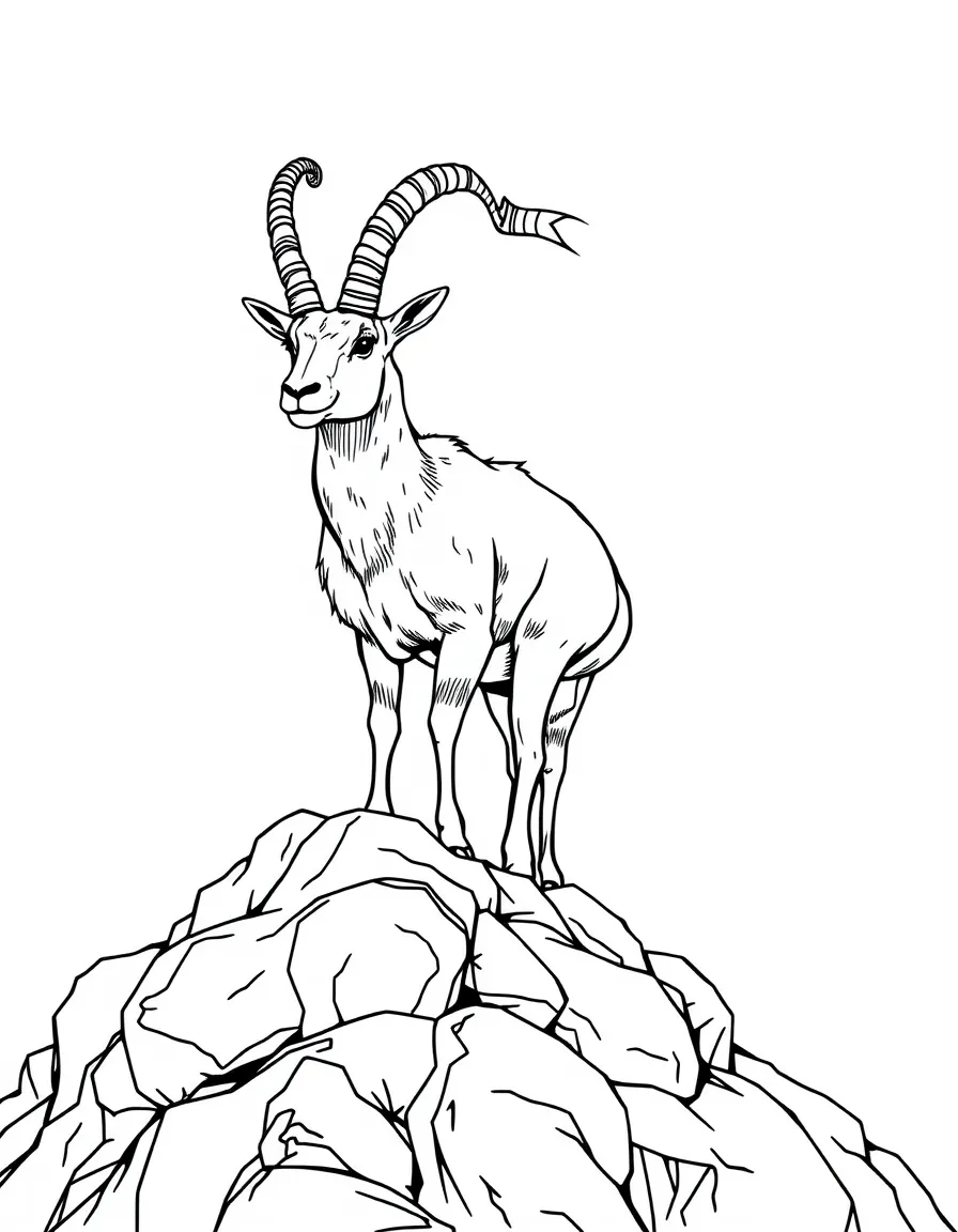 (Spain) A nimble ibex standing on a rocky slope in the Pyrenees.
