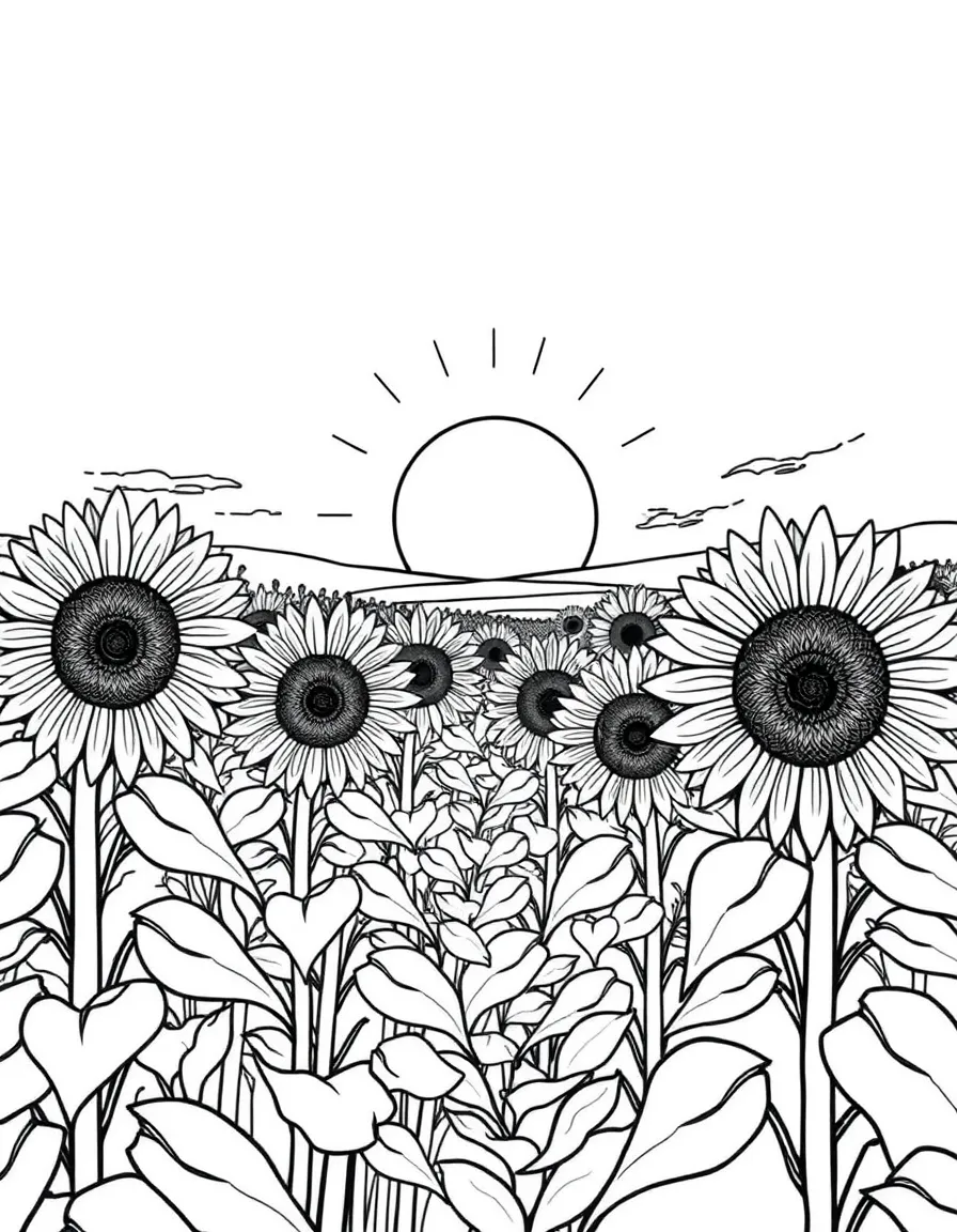 (Spain) A field of sunflowers turning toward the warm Spanish sun.