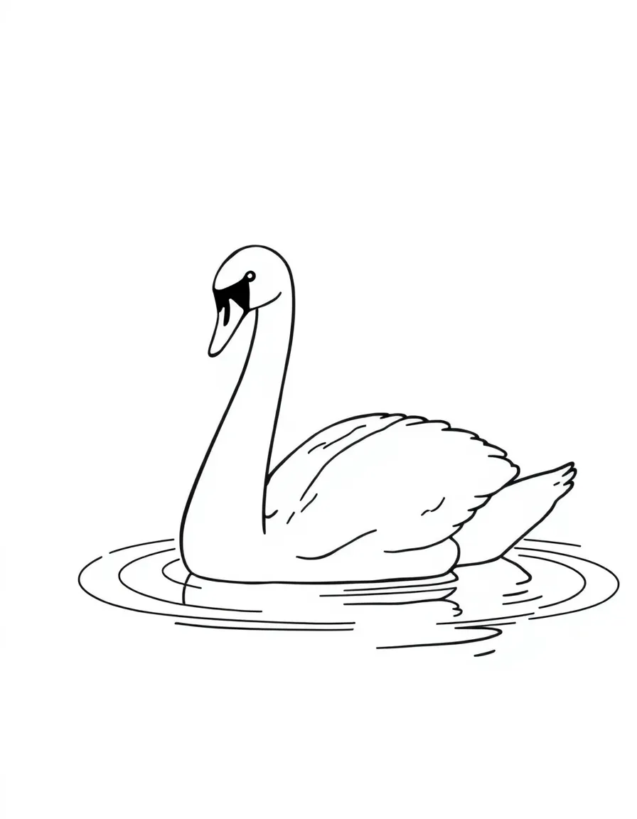 (Denmark) A graceful mute swan (national bird) gliding on a calm pond.