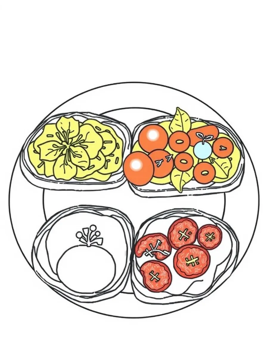 (Denmark) A plate of smørrebrød open-faced sandwiches with colorful toppings.