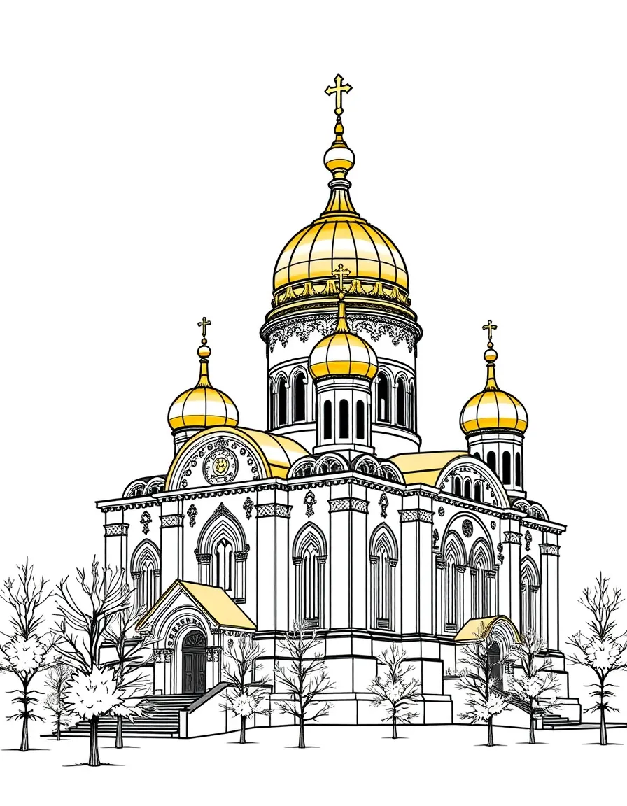 (Ukraine) The Kyiv Pechersk Lavra monastery with its shining gold domes.