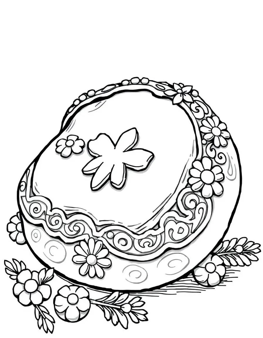 (Ukraine) A beautifully decorated korovai wedding bread with dough ornaments.