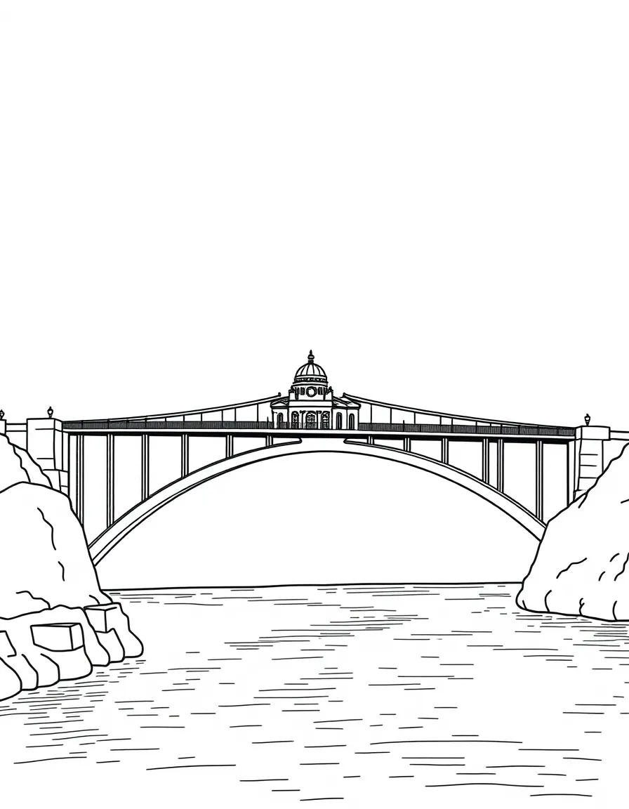 (Portugal) The Dom Luís I Bridge arcing over the river in Porto.