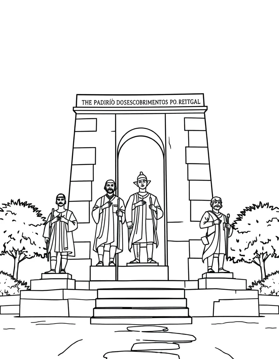 (Portugal) The Padrão dos Descobrimentos monument with explorer statues.