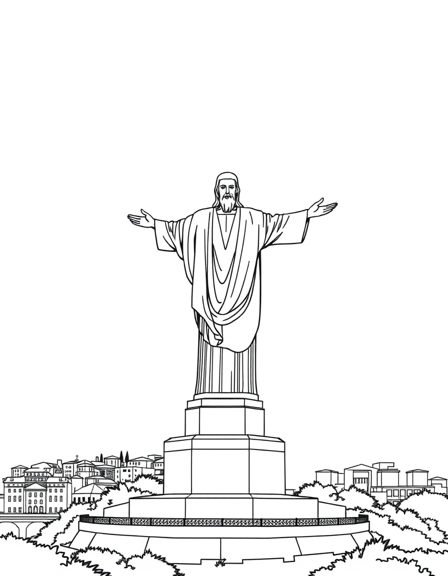 (Portugal) The Christ the King statue overlooking Lisbon from across the river.