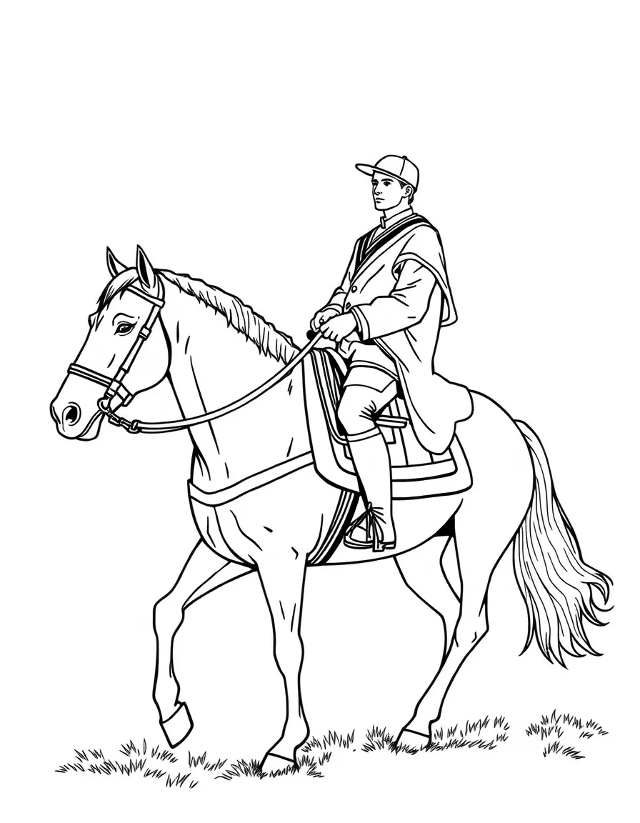 (Portugal) A rider on a Lusitano horse in traditional riding costume.