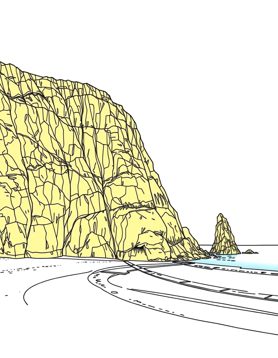 (Portugal) Golden cliffs and a sandy beach with blue water in the Algarve.