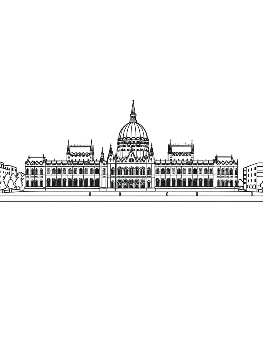 (Hungary) The Hungarian Parliament Building along the Danube River in Budapest