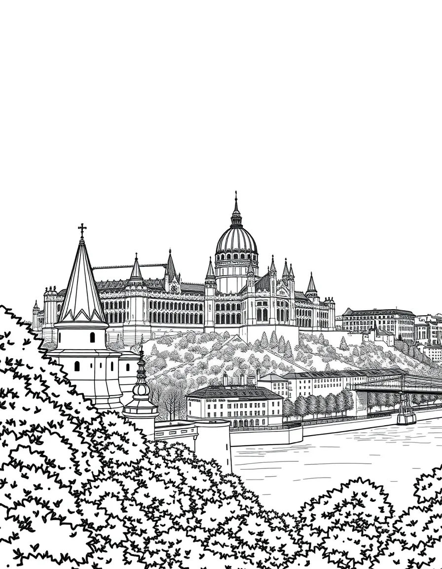 (Hungary) Historic Buda Castle and the fairy-tale Fisherman’s Bastion overlooking Budapest