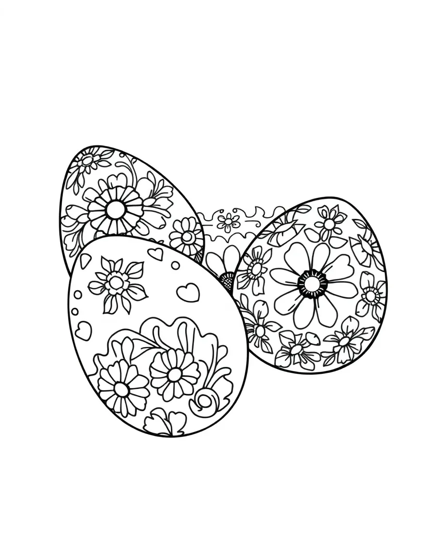 (Hungary) Bright Hungarian Easter eggs hand-painted with intricate folk designs