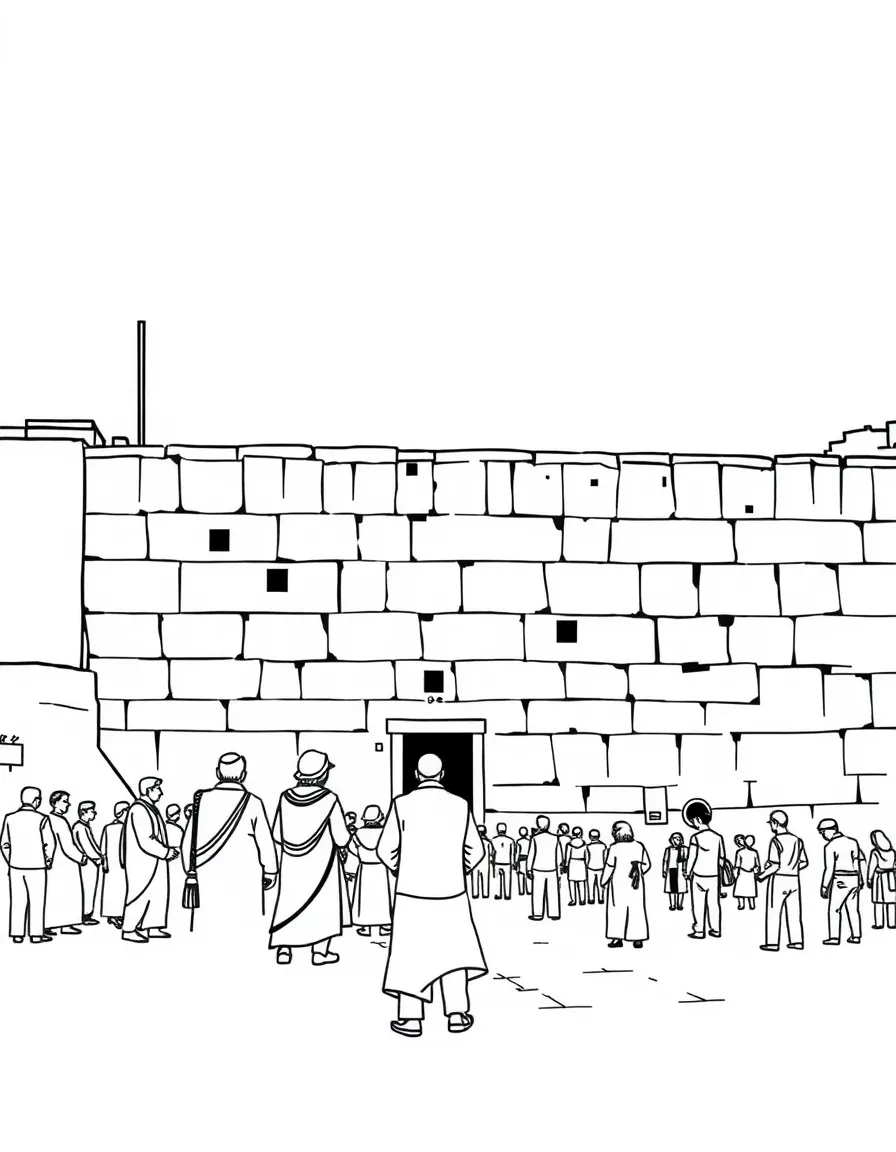 (Israel) The Western Wall in Jerusalem’s Old City with people praying beside its ancient stones