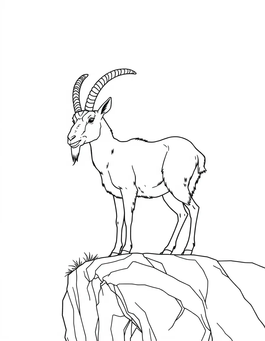 (Israel) A desert ibex (wild goat) standing on a cliff at Masada or Ein Gedi