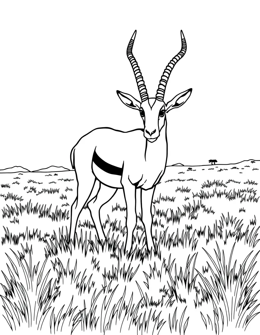 (Israel) A mountain gazelle grazing in a grassy field (an animal native to Israel)