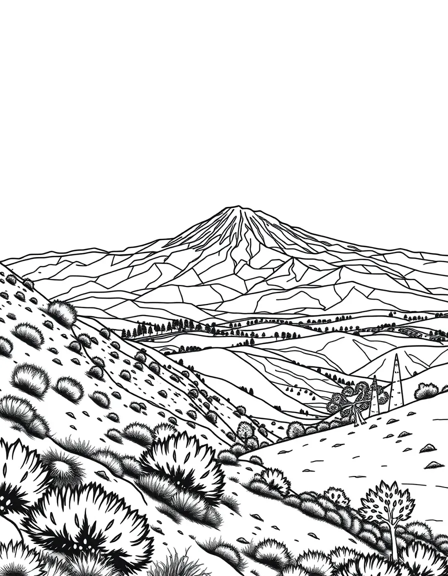 (Israel) The Golan Heights with a view of Mount Hermon’s snow-capped peak in the distance