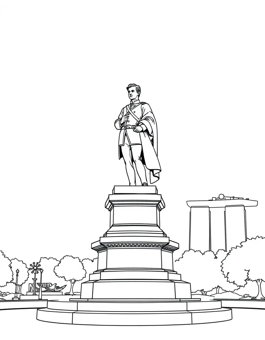 (Singapore) The statue of Sir Stamford Raffles by the Singapore River where he first landed